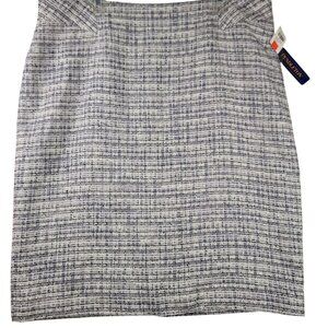 VTG Deadstock Pendleton Tweed Plaid Pencil Skirt Sz 18W Blue & White